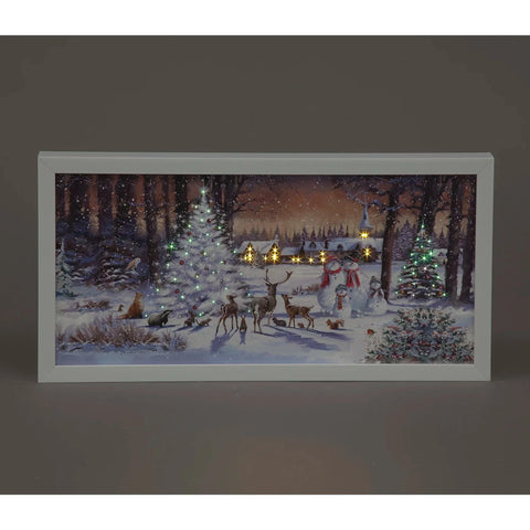 Snowtime LED Canvas & Pictures Snowtime Christmas B/O 40 x 20cm LED Wall Art Magical Village