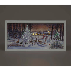 Snowtime LED Canvas & Pictures Snowtime Christmas B/O 40 x 20cm LED Wall Art Magical Village