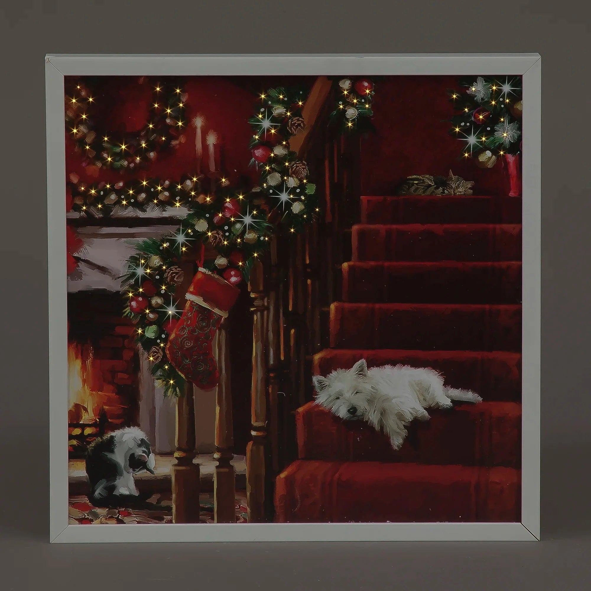 Snowtime LED Canvas & Pictures Snowtime Christmas B/O 40 x 40cm LED Wall Art Christmas Pets