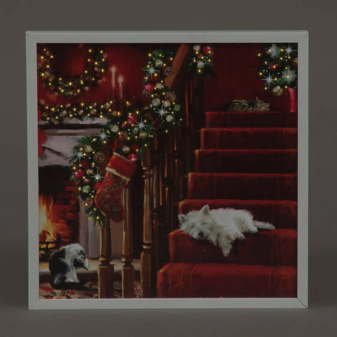 Snowtime LED Canvas & Pictures Snowtime Christmas B/O 40 x 40cm LED Wall Art Christmas Pets