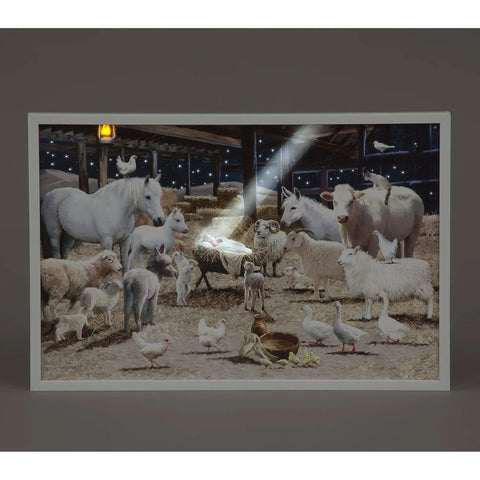 Snowtime LED Canvas & Pictures Snowtime Christmas B/O 40 x 60cm LED Wall Art Nativity