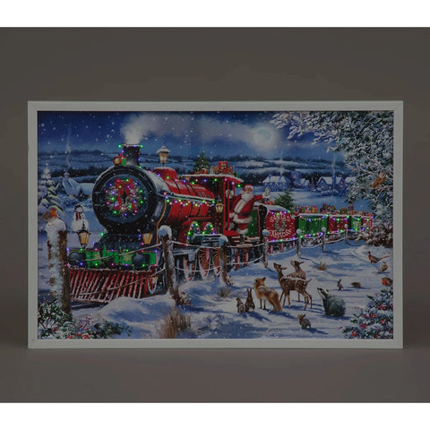 Snowtime LED Canvas & Pictures Snowtime Christmas B/O 60 x 40cm LED Wall Art Santa Express