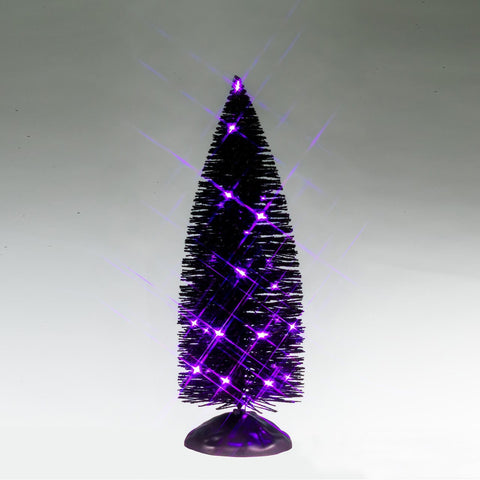Lemax Spooky Town Lighted Trees Spooky Town Black Bristle Tree With Purple Lights