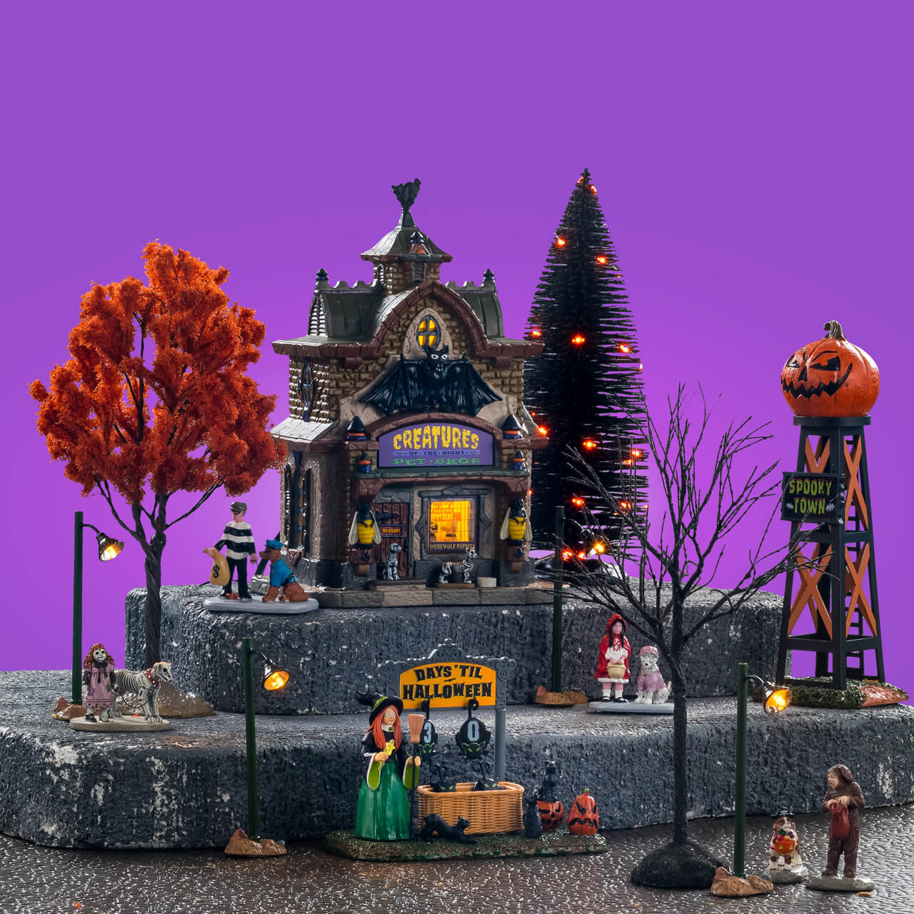 Lemax Spooky Town House Set Spooky Town Creatures Of The Night Pet Shop Set