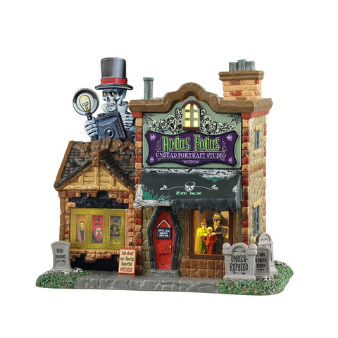 Lemax Spooky Town Lighted Buildings Spooky Town Hocus Focus Undead Portrait Studio