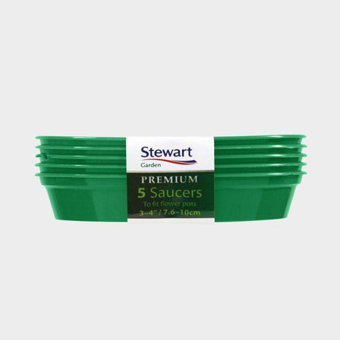 Stewart Garden Garden Pot Saucers & Trays Stewart Flower Pot Saucers Green Multipack 5pc