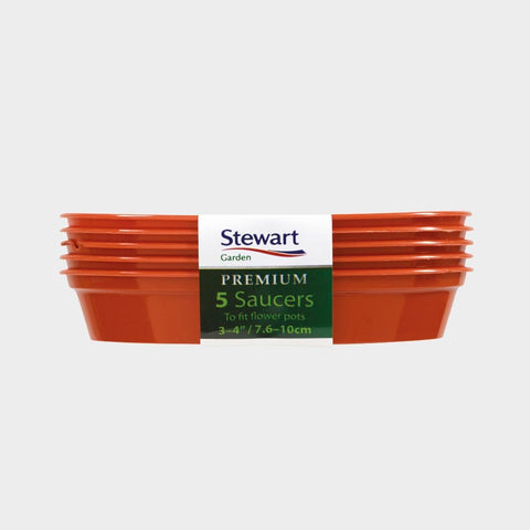 Stewart Garden Garden Pot Saucers & Trays Stewart Flower Pot Saucers Terracotta Multipack 5pc
