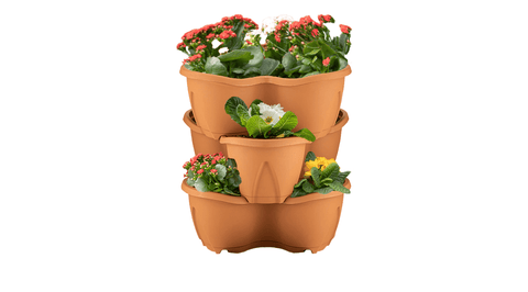 Stewart Garden Planters & Pots Stewarts Strawberry Planter 3 Pack Terracotta