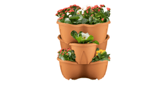 Stewart Garden Planters & Pots Stewarts Strawberry Planter 3 Pack Terracotta