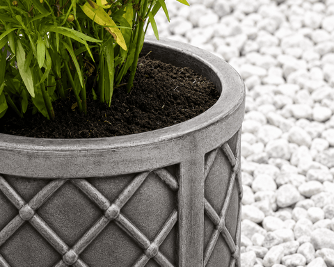 Strata Products Planters & Pots Strata Lazio Planter Round Pewter 32cm