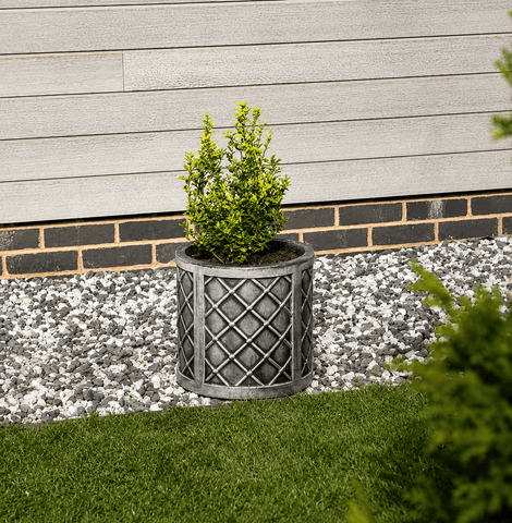 Strata Products Planters & Pots Strata Lazio Planter Round Pewter 32cm