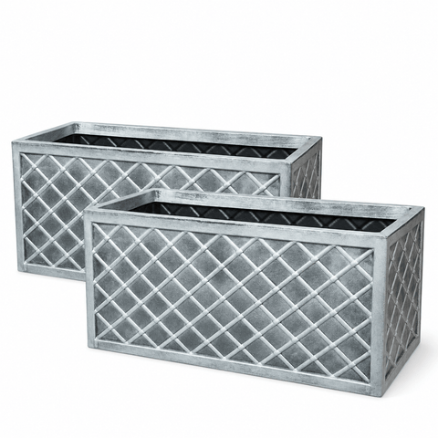 Strata Products Planters & Pots 2 For 39.99 Strata Lazio Trough Pewter 70cm
