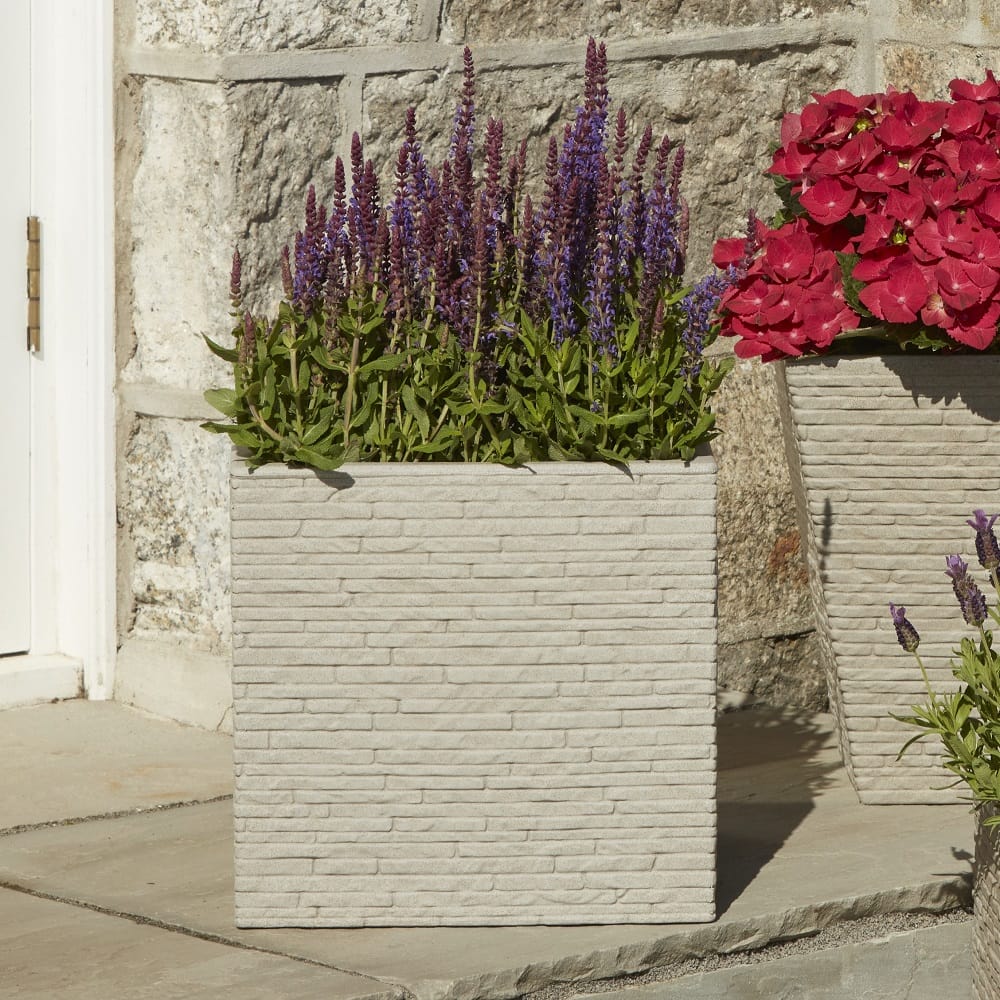 Strata Products Planters & Pots Strata Slate Effect Planter Square Stone 38cm