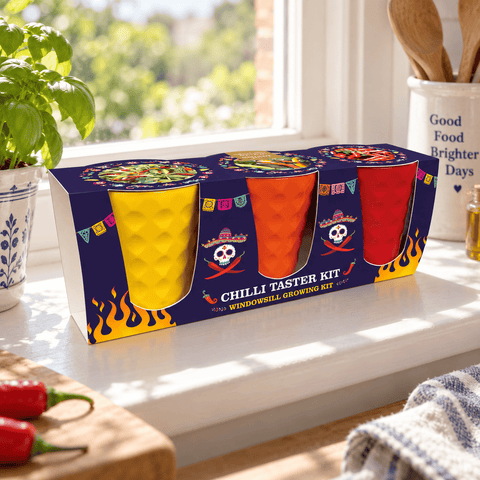 Taylors Flower Bulbs Taylors Bulbs Indoor Chilli Taster Trio – Windowsill Growing Kit