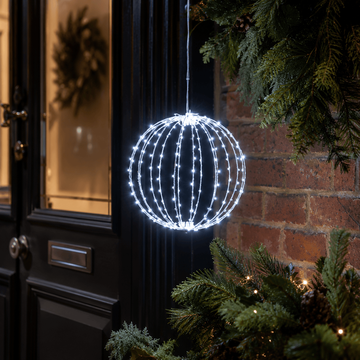 Three Kings Christmas Lit Decor Three Kings 190 LED Twinkling Cool White Christmas Orb – 30cm