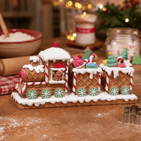 Three Kings Gingerbread Houses Three Kings All Aboard! Candy Express Christmas Gingerbread Decoration