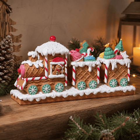 Three Kings Gingerbread Houses Three Kings All Aboard! Candy Express Christmas Gingerbread Decoration