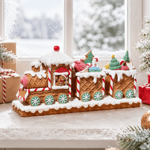 Three Kings Gingerbread Houses Three Kings All Aboard! Candy Express Christmas Gingerbread Decoration