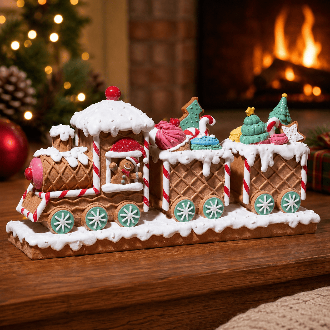 Three Kings Gingerbread Houses Three Kings All Aboard! Candy Express Christmas Gingerbread Decoration