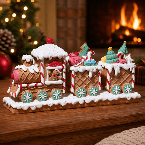 Three Kings Gingerbread Houses Three Kings All Aboard! Candy Express Christmas Gingerbread Decoration