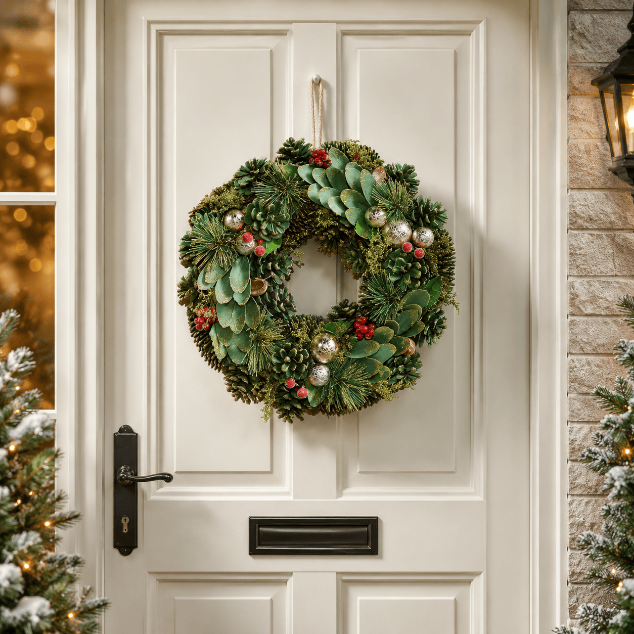 Three Kings Christmas Wreaths Three Kings Bauble Pine Christmas Wreath – 30cm