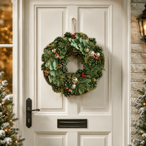 Three Kings Christmas Wreaths Three Kings Bauble Pine Christmas Wreath – 30cm