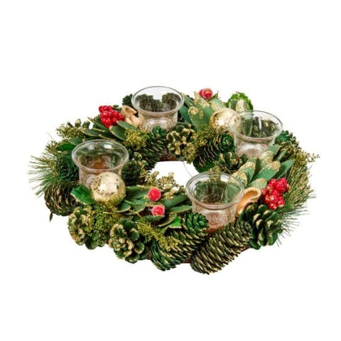 Three Kings Candle Holder Three Kings Bauble Pine Quartet Candle Holder 33cm