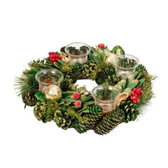 Three Kings Candle Holder Three Kings Bauble Pine Quartet Candle Holder 33cm