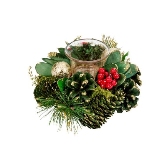 Three Kings Candle Holder Three Kings Bauble Pine Solo Candle Holder 15cm