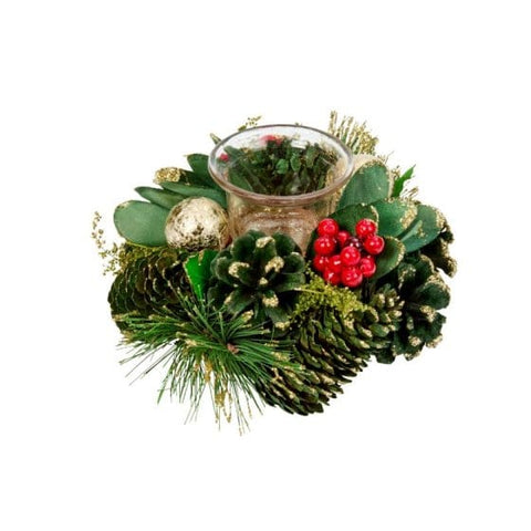 Three Kings Candle Holder Three Kings Bauble Pine Solo Candle Holder 15cm