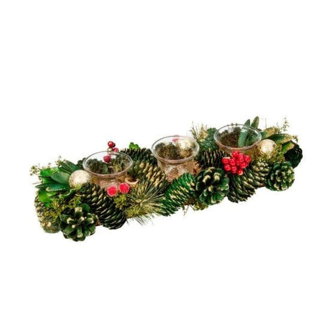 Three Kings Candle Holder Three Kings Bauble Pine Trio Candle Holder 36cm