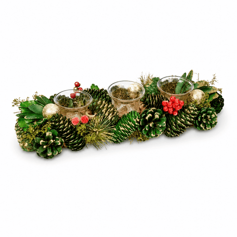 Three Kings Candle Holder Three Kings Bauble Pine Trio Candle Holder 36cm