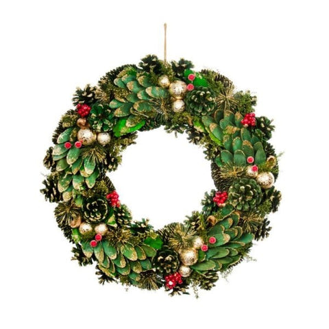 Three Kings Wreaths & Garlands Three Kings Bauble Pine Wreath 50cm