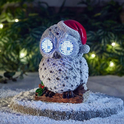 Smart Garden Christmas polyresin ornament Three Kings Blinkin' Snowy Owl – Large Christmas Decoration