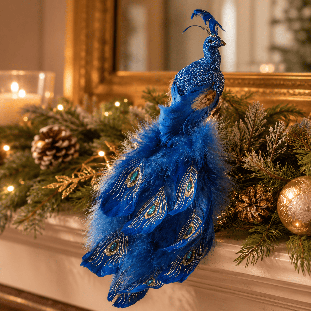 Three Kings Baubles Three Kings Blue Clip On Peacock Christmas Decoration