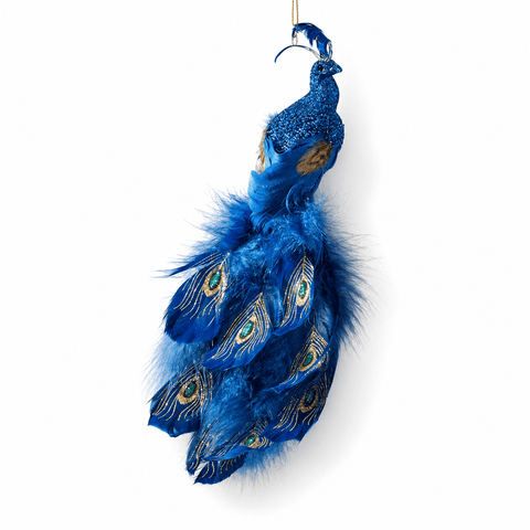 Three Kings Baubles Three Kings Blue Clip On Peacock Christmas Decoration