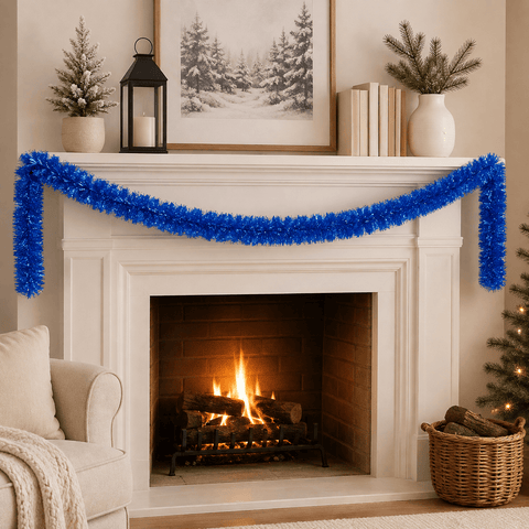 Three Kings Tinsel Three Kings Blue Deluxe Christmas Tinsel Garland – 2m