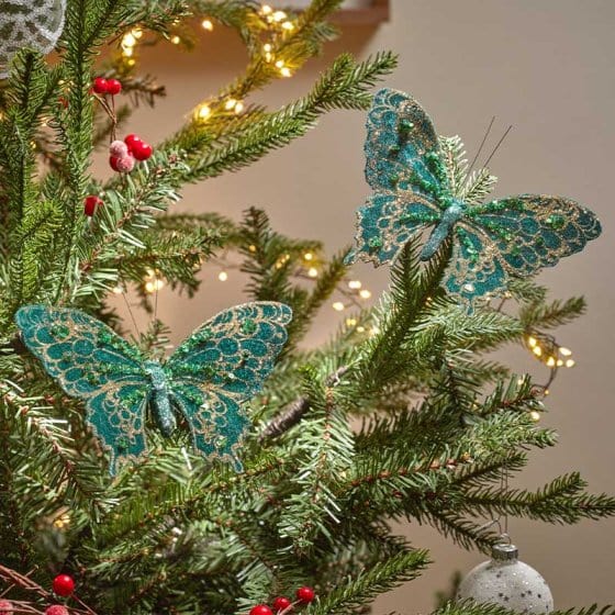 Three Kings Hanging Decor Three Kings Butterfly Emerald 2pk
