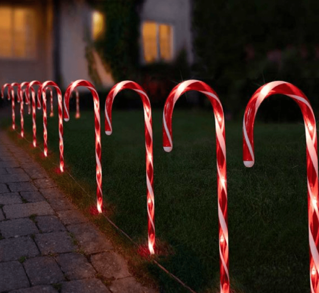 Three Kings Christmas Lit Decor Three Kings Candy Cane Stake Lights 12pc