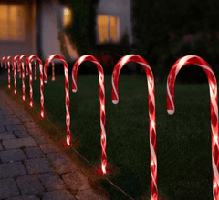 Three Kings Christmas Lit Decor Three Kings Candy Cane Stake Lights 12pc