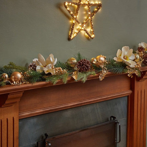 Three Kings Garlands Xmas Three Kings Champagne Magnolia Garland – 180cm