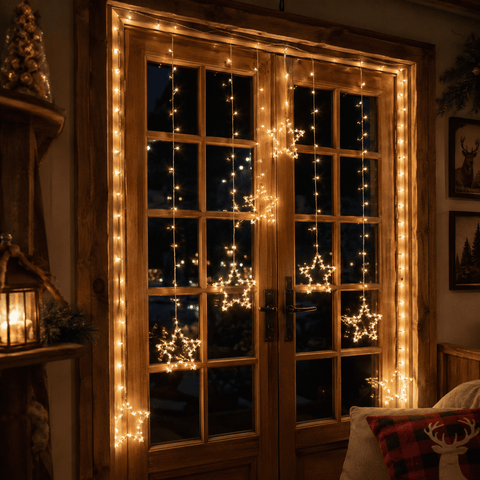 Three Kings LED Curtain Lights Three Kings Christmas Curtain String Lights Warm White Stars
