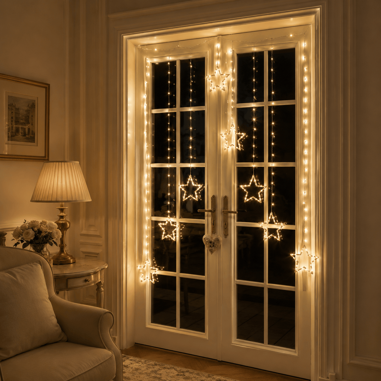 Three Kings LED Curtain Lights Three Kings Christmas Curtain String Lights Warm White Stars