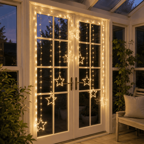 Three Kings LED Curtain Lights Three Kings Christmas Curtain String Lights Warm White Stars