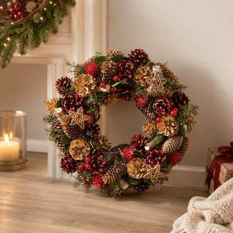 Three Kings Christmas Wreaths Three Kings Christmas Decorated Wreath - 30cm
