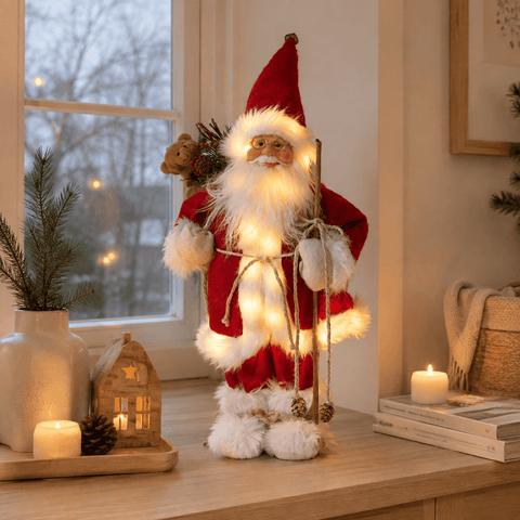 Three Kings Santa Figurines Three Kings Christmas InLit Father Christmas Red Large