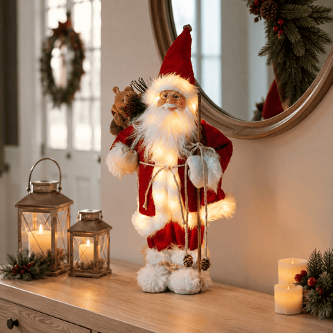 Three Kings Santa Figurines Three Kings Christmas InLit Father Christmas Red Large