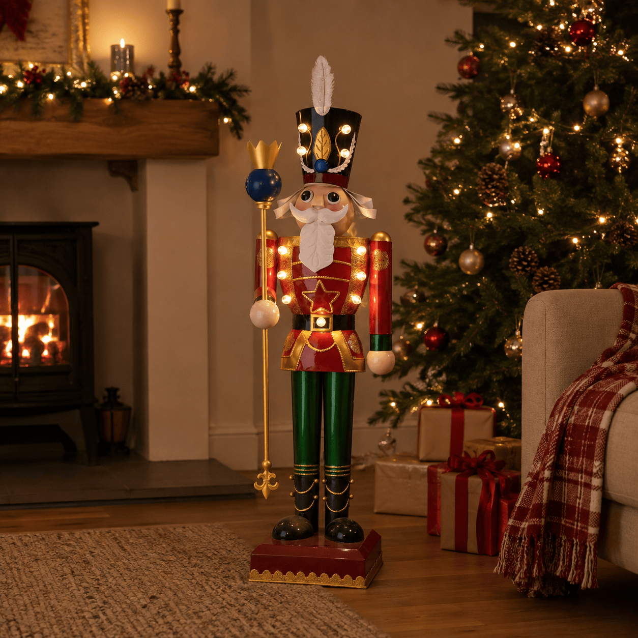Three Kings Nutcrackers Three Kings Christmas Lit Traditional Nutcracker Decoration – 80cm