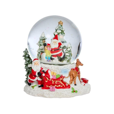 Three Kings Snow Globes Three Kings Christmas Musical SantaScape SnowSpheres – 12cm
