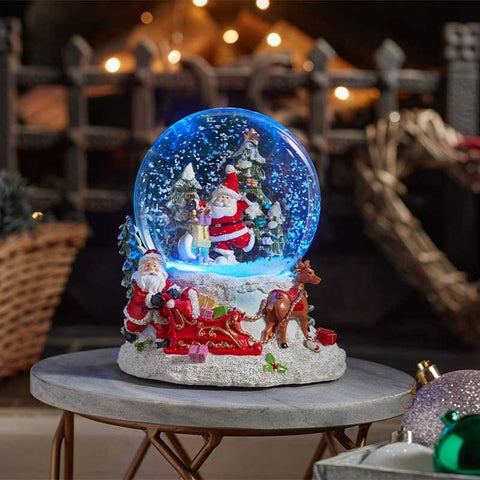 Three Kings Snow Globes Three Kings Christmas Musical SantaScape SnowSpheres – 12cm
